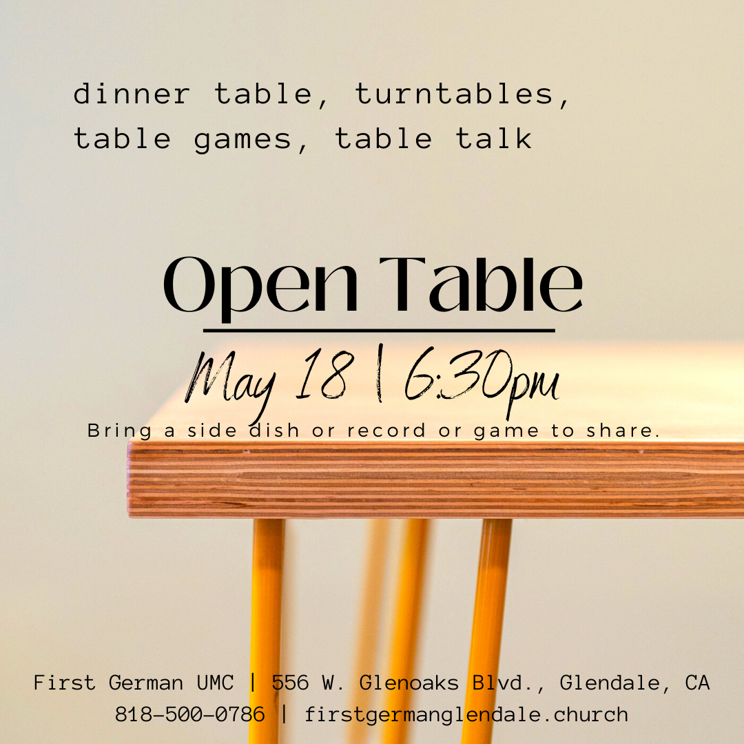 Open Table Thursday March 18 630 PM First German UMC